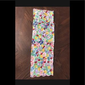 D. Porthault Floral Neck Roll Pillow Sham With Scalloped Edge